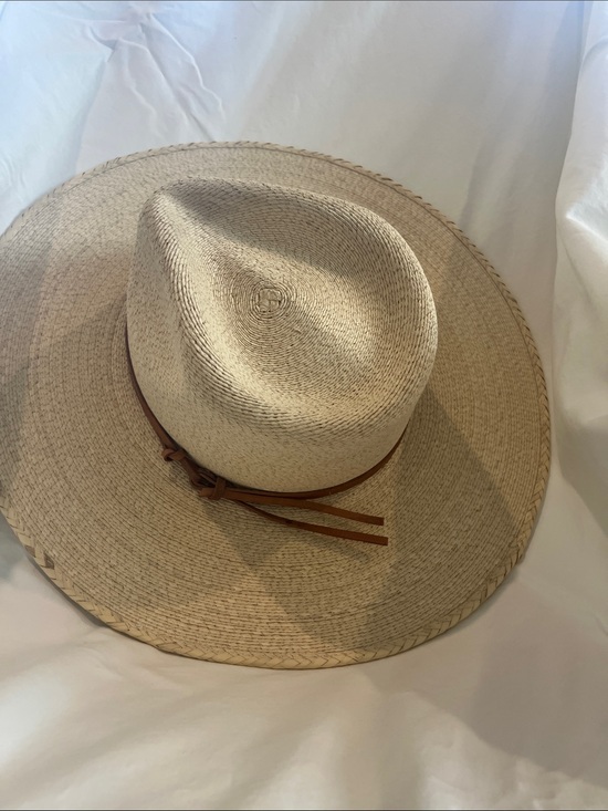 Olin wilder Accessories - Natural Straw Rancher Hat with Leather Accent